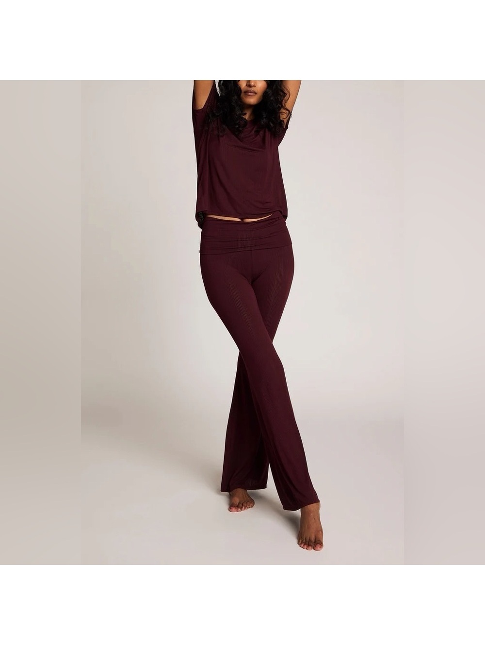 Negative Underwear Whipped Roll Down Pant in Garnet, Size X-Small